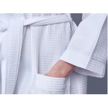 Waffle robe, bleached, size XXL