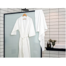 Waffle robe, bleached, size XXL