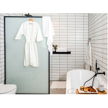 Waffle robe, bleached, size XXL