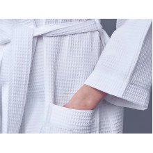 Waffle robe, bleached, size XXL