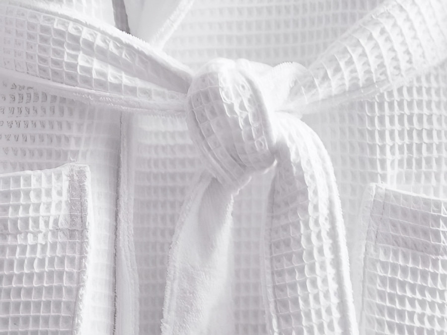 Waffle robe, bleached, size XXL