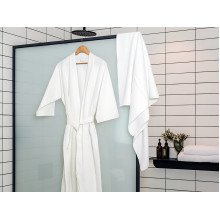 Waffle robe, bleached, size XXL