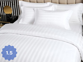 Bedding set made of striped satin, 2 cm stripe, one and a half bed