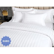 Bedding set made of striped satin, 2 cm Euro stripe