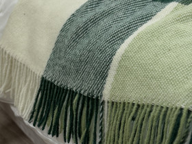 Plaid Euro 200x220 Vladi Шерстяной Белый Салатовый Dark green Elf 01 Liam