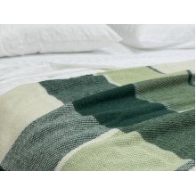 Plaid Euro 200x220 Vladi Шерстяной Белый Салатовый Dark green Elf 01 Liam
