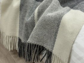 Two-seater plaid 170x210 Vladi Wool Gray Dark gray Elf 01 Liam