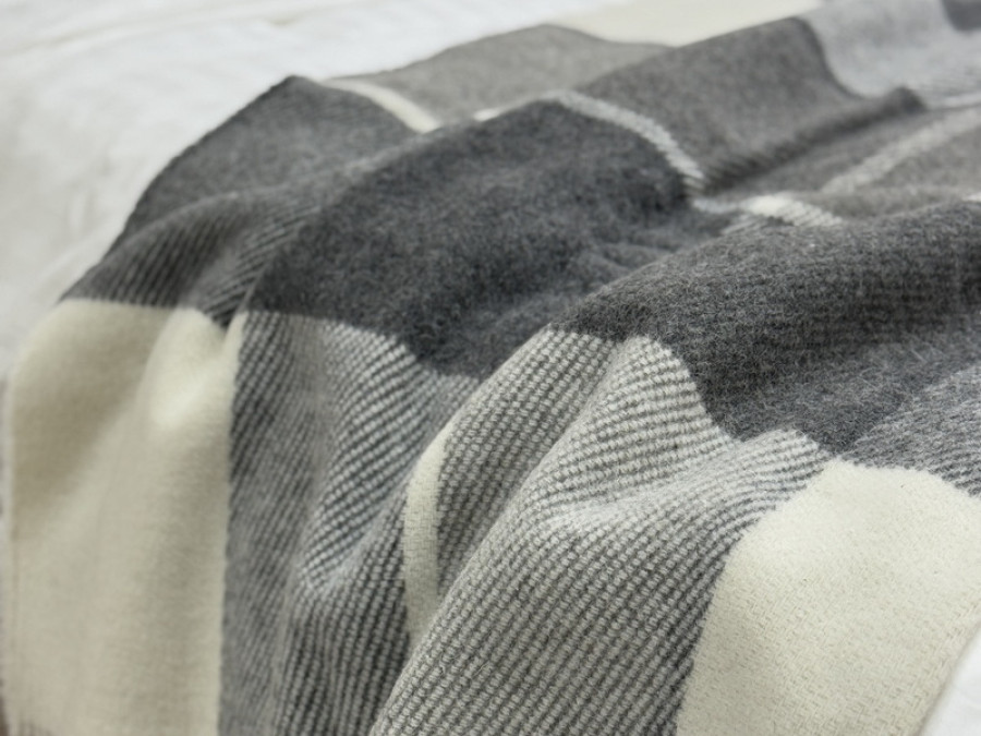 Two-seater plaid 170x210 Vladi Wool Gray Dark gray Elf 01 Liam