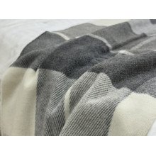 Плед Двуспальный 170x210 Vladi Шерстяной Серый Темно серый Эльф 01 Liam