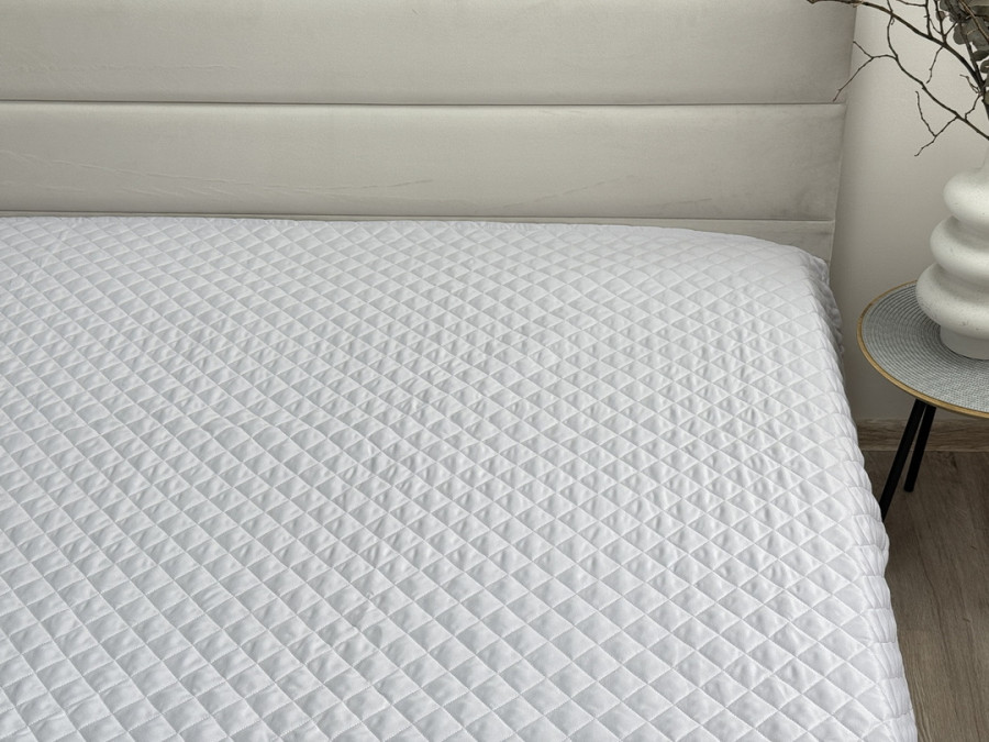Bedspread 220x240 Ecotton Polysatin Cream White