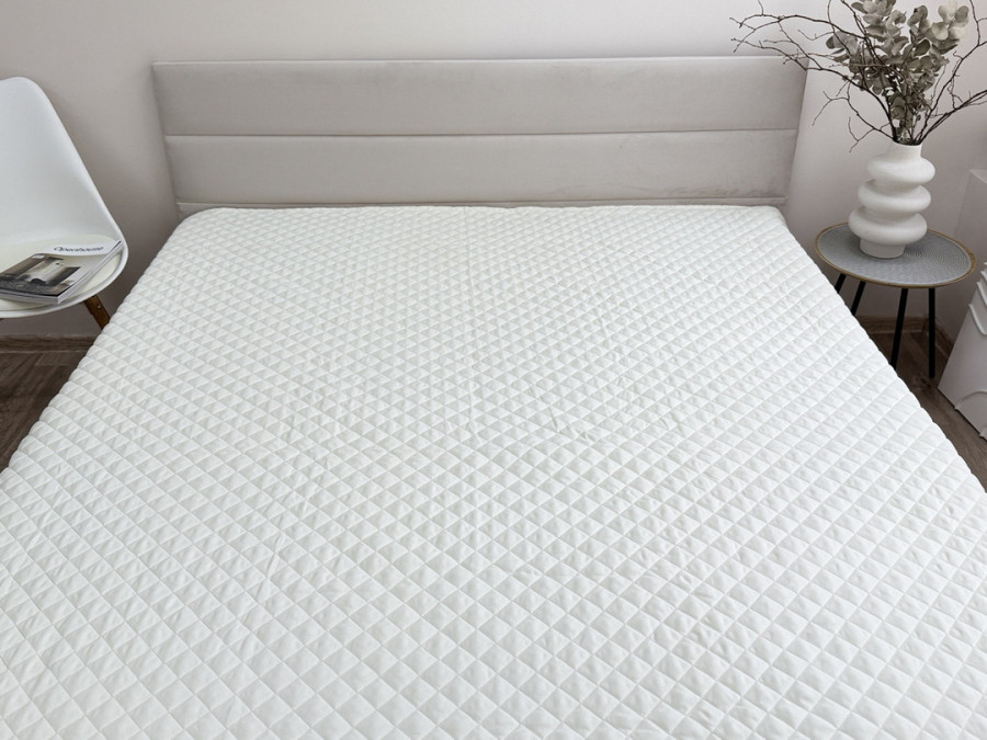 Bedspread 220x240 Ecotton Polysatin Cream White