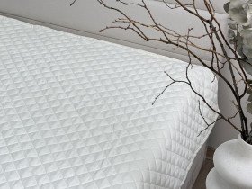 Bedspread 200x220 Ecotton Polysatin Cream White
