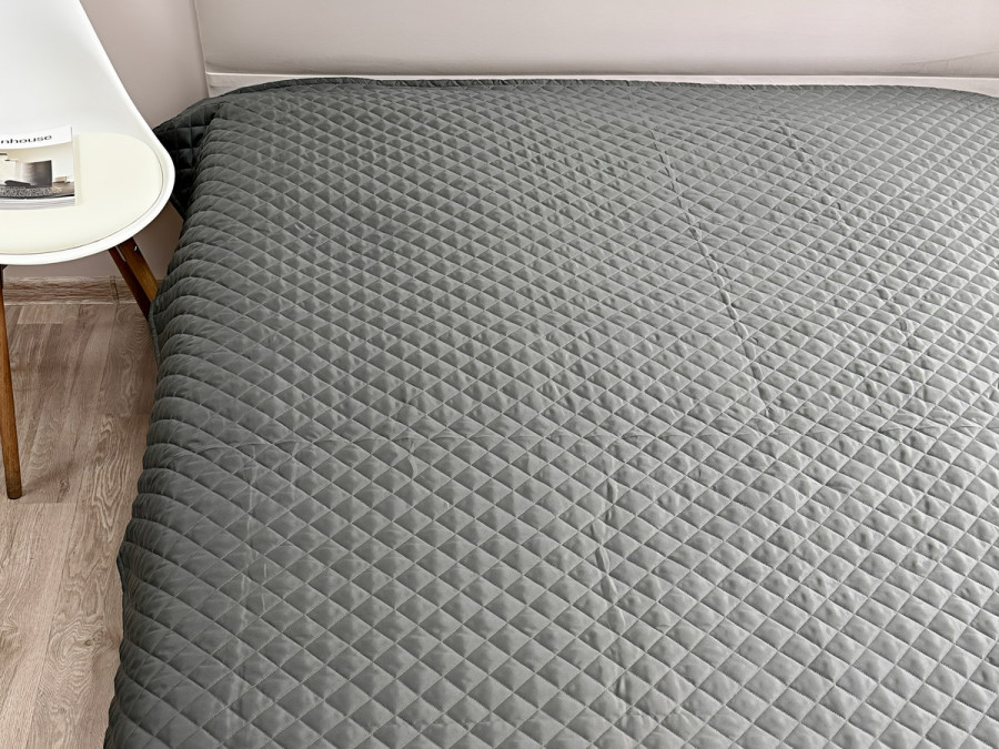 Покривало 200x220 Ecotton Полісатин Темно сірий
