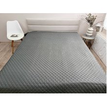 Покрывало 200x220 Ecotton Полисатин Темно серый