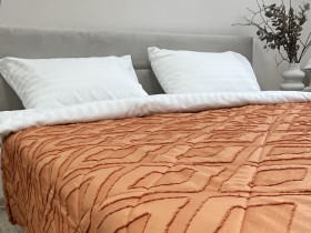 Покривало 200x220 Ecotton Полісатин жаккард Помаранчевий