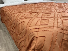Покривало 200x220 Ecotton Полісатин жаккард Помаранчевий