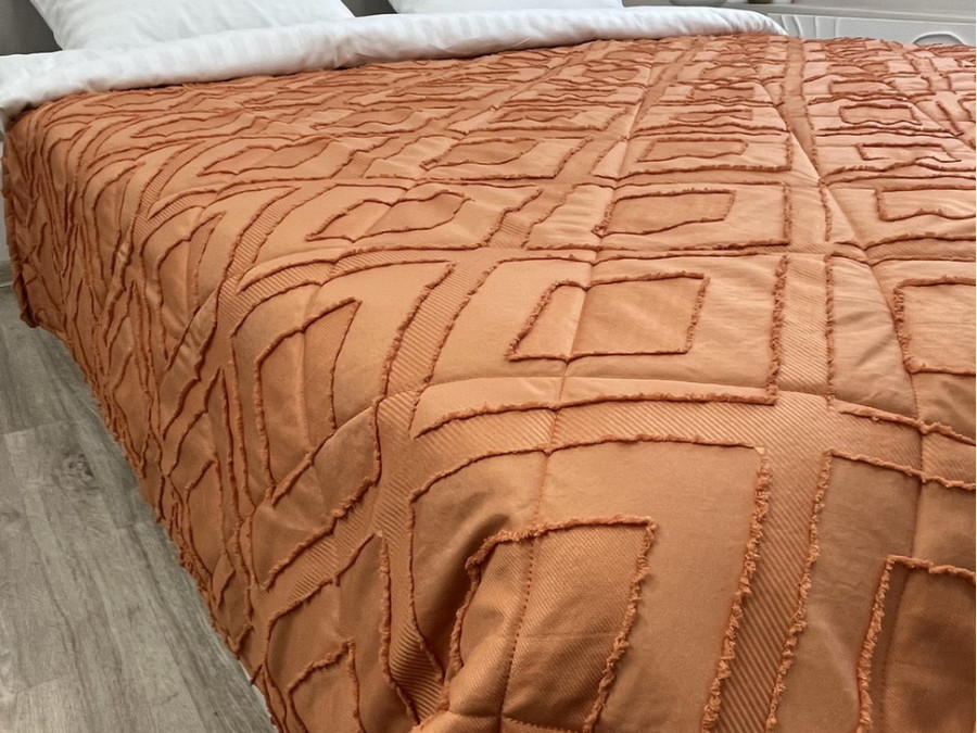 Покривало 200x220 Ecotton Полісатин жаккард Помаранчевий