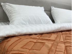 Покривало 150x220 Ecotton Полісатин жаккард Помаранчевий
