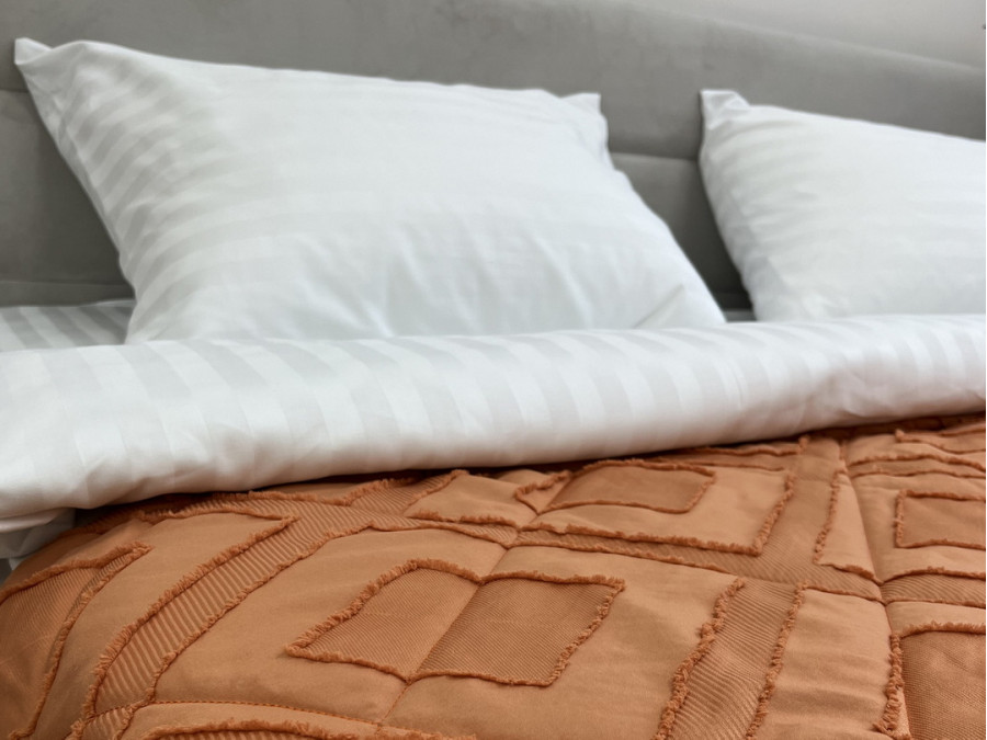 Покривало 150x220 Ecotton Полісатин жаккард Помаранчевий