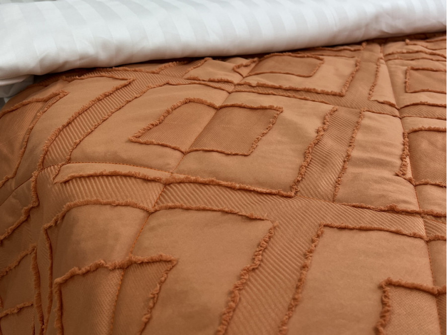 Покривало 200x220 Ecotton Полісатин жаккард Помаранчевий