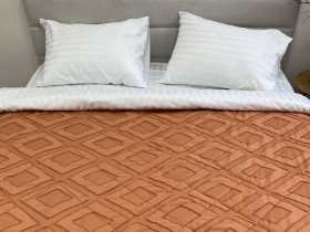 Bedspread 150x220 Ecotton Polysatin Jacquard Orange