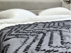 Покривало 150x220 Ecotton Полісатин жаккард Сірий