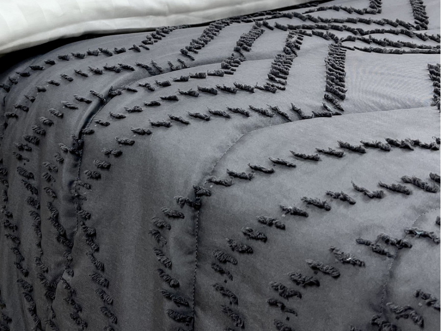 Покривало 200x220 Ecotton Полісатин жаккард Сірий