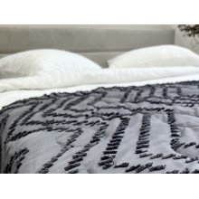 Bedspread 150x220 Ecotton Polysatin Jacquard Gray