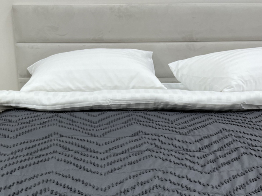 Покривало 150x220 Ecotton Полісатин жаккард Сірий