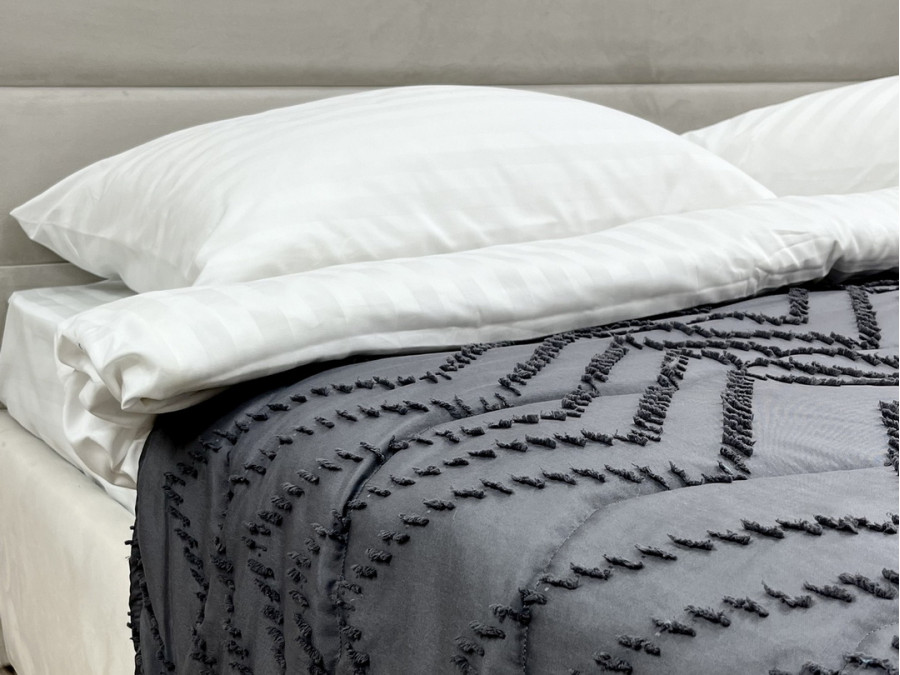Покривало 150x220 Ecotton Полісатин жаккард Сірий