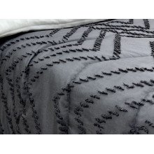 Bedspread 150x220 Ecotton Polysatin Jacquard Gray