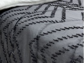 Покривало 200x220 Ecotton Полісатин жаккард Сірий