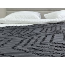 Bedspread 150x220 Ecotton Polysatin Jacquard Gray