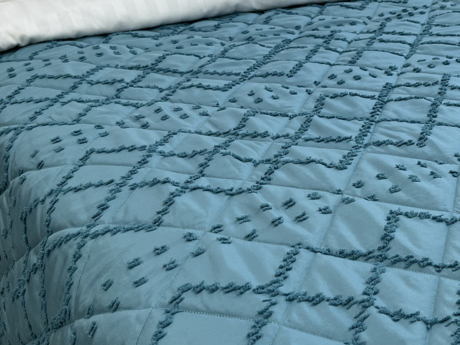 Покривало 200x220 Ecotton Полісатин жаккард Зелений