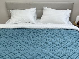 Bedspread 200x220 Ecotton Polysatin Jacquard Green