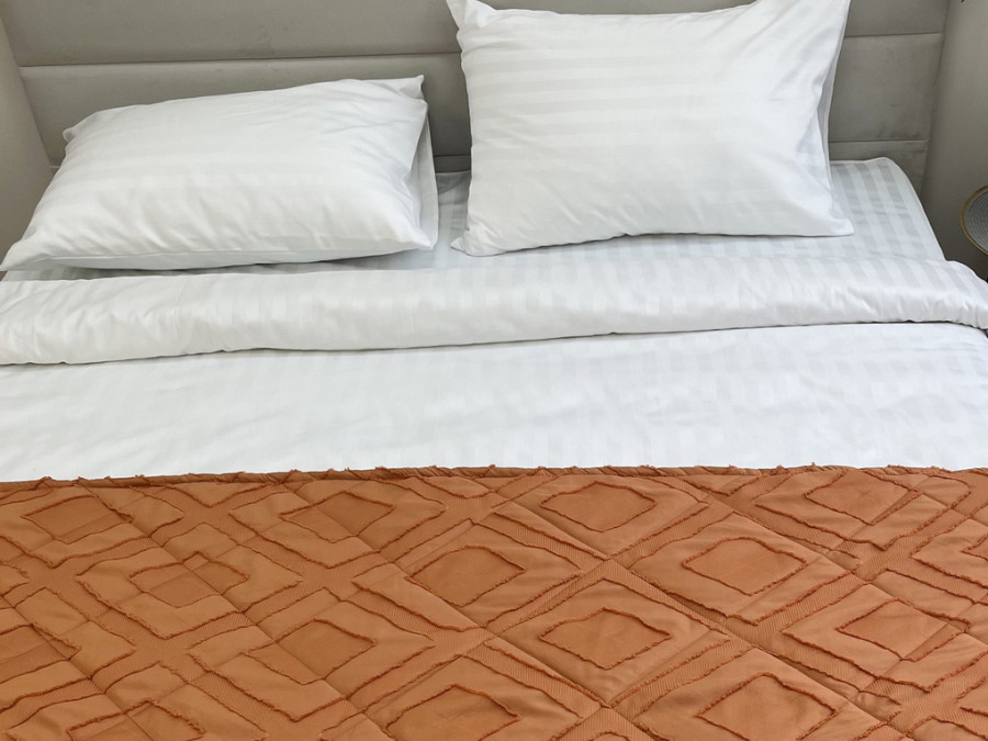 Sachet 70x230 Ecotton Polysatin Jacquard Orange