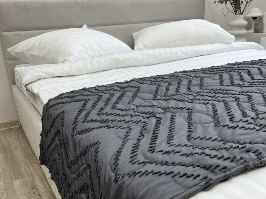 Sachet 70x230 Ecotton Polysatin Jacquard Gray