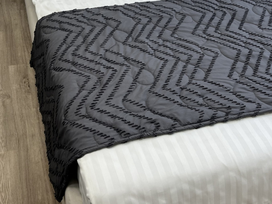 Sachet 70x230 Ecotton Polysatin Jacquard Gray