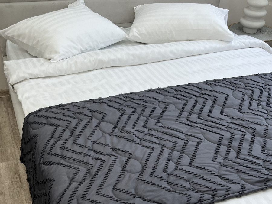 Sachet 70x230 Ecotton Polysatin Jacquard Gray