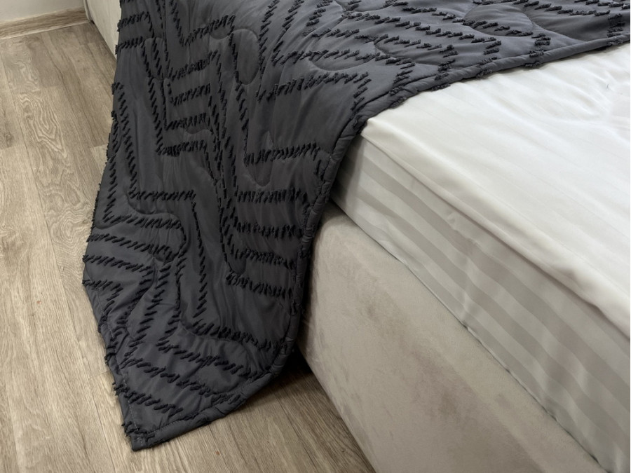 Sachet 70x230 Ecotton Polysatin Jacquard Gray