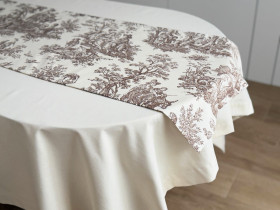 Table runner made of water-repellent fabric 45x170 DUCK 30497 Beige
