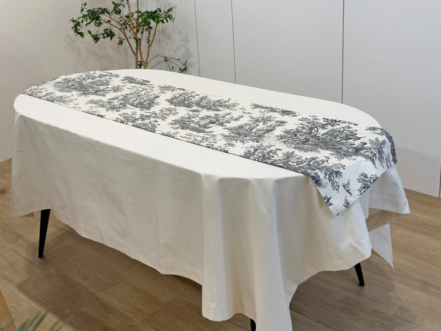Table runner made of water-repellent fabric 45x170 DUCK 30497 Gray