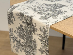 Table runner made of water-repellent fabric 45x170 DUCK 30497 Gray