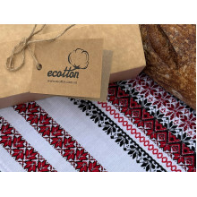 Ранер-рушник український етно 3 в 1 білий з українським орнаментом Ecotton