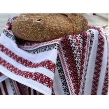 Ukrainian ethnic towel runner 3 in 1 white with Ukrainian ornament Ecotton