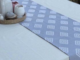 Table runner made of water-repellent fabric 45x170 DUCK gray geometry 1003-10 Gray