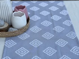 Table runner made of water-repellent fabric 45x170 DUCK gray geometry 1003-10 Gray