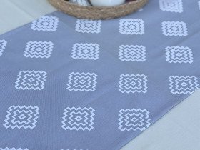 Table runner made of water-repellent fabric 45x170 DUCK gray geometry 1003-10 Gray