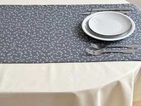 Table runner made of water-repellent fabric 45x170 DUCK V-11 Grey