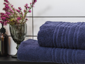 Рушник махровий 70x140 Ecotton Темно синій 550